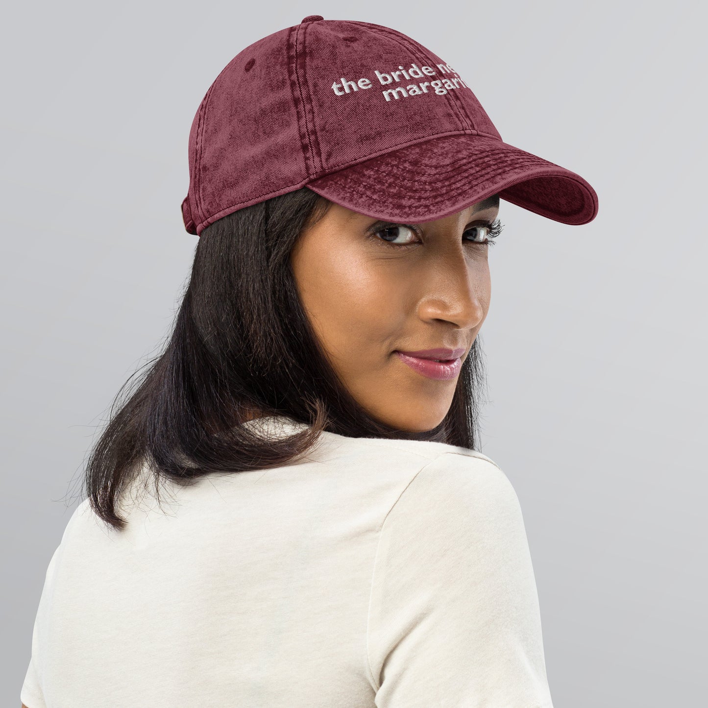 THE BRIDE NEEDS A MARGARITA Vintage-Cap Mocha Mousse