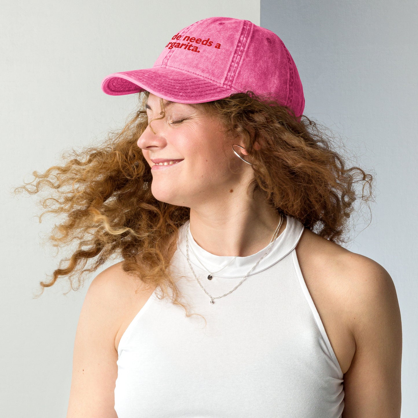 THE BRIDE NEEDS A MARGARITA Vintage-Cap Pink