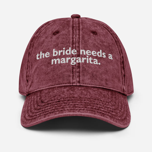 THE BRIDE NEEDS A MARGARITA Vintage-Cap Mocha Mousse